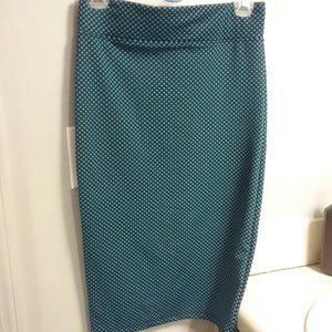 BLACK AND TEAL ULTRA TEEZE PENCIL SKIRT